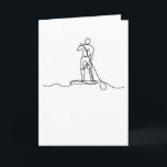 SUP Stand up Paddel One Line Art Karte<br><div class="desc">Stand Up Paddel schrieb auch SUP. Paddeln auf einem Brett ist ideal für die ganze Familie. Ein SUP mit künstlerischer Kunst. Für Stehpaddel-Liebhaber.</div>