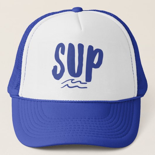 SUP Stand Up Paddle Board Wave Blue Trucker Hat Truckerkappe (Vorderseite)