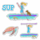 SUP Stand-up Paddleboard Tropical Sea Turtle Aufkleber (Vorderseite)