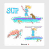 SUP Stand-up Paddleboard Tropical Sea Turtle Aufkleber (Blatt)