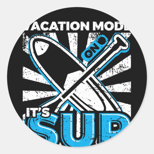 SUP Stand Up Paddleboarding Vacation Runder Aufkleber (Vorderseite)