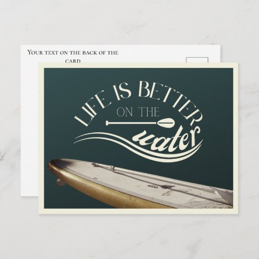 SUP Stand up Paddling Urlaub Retro Postkarte (Vorne/Hinten)