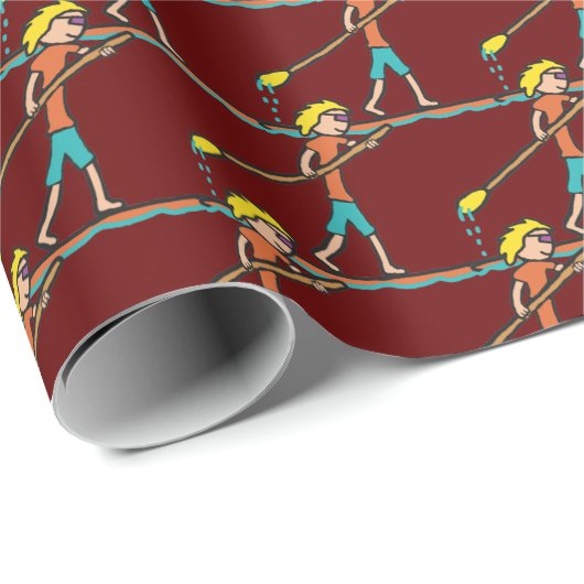 SUP Standup Paddleboard Geschenkpapier (Rolleneckpunkt)