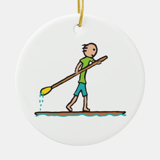 SUP Standup Paddleboard Keramik Ornament (Vorne)