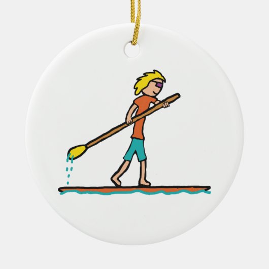 SUP Standup Paddleboard Keramik Ornament (Vorne)