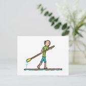 SUP Standup Paddleboard Postkarte (Stehend Vorderseite)