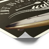 SUP steht oben paddelnd sepia retro Poster (Ecke)