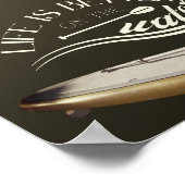 SUP steht oben paddelnd sepia retro Poster (Ecke)