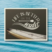 SUP steht oben paddelnd sepia retro Postkarte