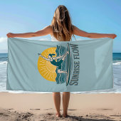 SUP Sunrise Flow Paddleboard Yoga | Blue Graphic Strandtuch