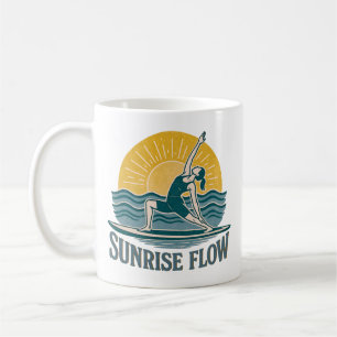 SUP Sunrise Flow Paddleboard Yoga Retro Grafik Kaffeetasse