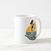 SUP Sunset Paddle | Blue Beach Paddleboard Graphic Kaffeetasse (VorderseiteRechts)