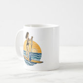 SUP Sunset Paddle | Blue Beach Paddleboard Graphic Kaffeetasse (Vorderseite Links)