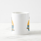 SUP Sunset Paddle | Blue Beach Paddleboard Graphic Kaffeetasse (Mittel)