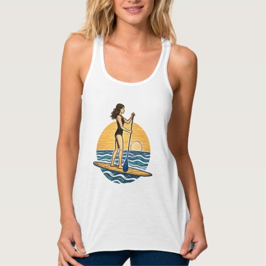 SUP Sunset Paddle |  Paddleboard Beach Graphic Tank Top (Vorderseite)