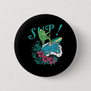 Sup-Surfing Stand Up Paddle Paddling Frosch-Surfin Button