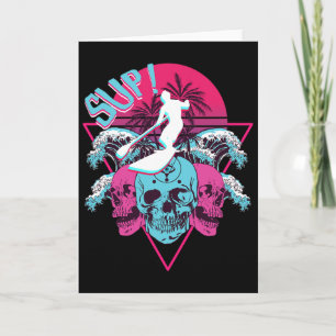 Sup Surfing Vaporwave Paddling Supboard Stand Up P Karte