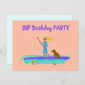 SUP Teen Girl Geburtstagsparty Einladung Postkarte (Vorne/Hinten)