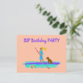 SUP Teen Girl Geburtstagsparty Einladung Postkarte (Stehend Vorderseite)