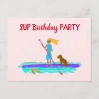 SUP Teen Girl Geburtstagsparty Einladung Postkarte