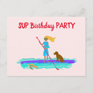 SUP-Teenager-Mädchen-Geburtstagseinladungskarte Postkarte