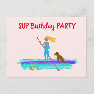 SUP-Teenager-Mädchen-Geburtstagseinladungskarte Postkarte