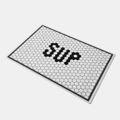 Sup Trendy Imitate Tile Black and White Door Mat Fußmatte (Schrägansicht)