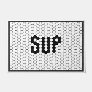 Sup Trendy Imitate Tile Black and White Door Mat Fußmatte