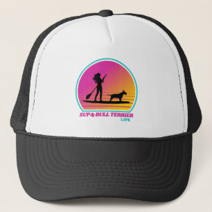 SUP und Bull Terrier Retro Summer 80er Trucker Hat Truckerkappe