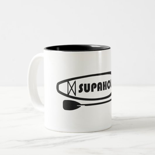 Supaholic Standup Paddleboarding Zweifarbige Tasse (Vorderseite Links)