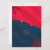 Super 5 Red Black Web Comic 5th Birthday  Einladung (Rückseite)