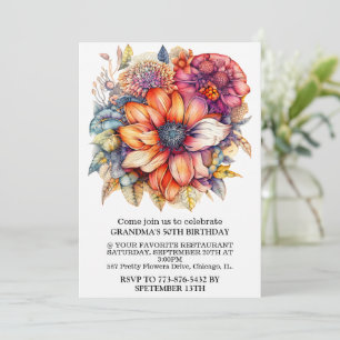 Super Abstrakte Blume Collage Geburtstagsparty Einladung