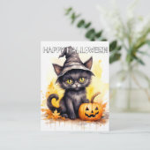 Super Adorable Little Halloween Kitten Postkarte (Stehend Vorderseite)