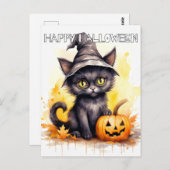 Super Adorable Little Halloween Kitten Postkarte (Vorne/Hinten)