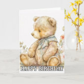 Super Adorable Little Teddy Bär Karte (Gelbe Blume)