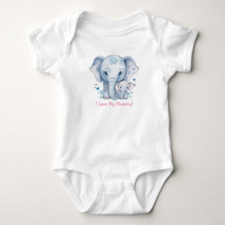 Super Adorable Mommy and Baby Elephants Strampler