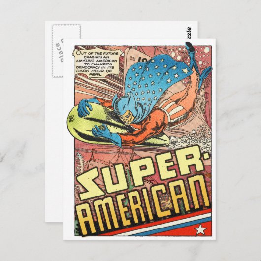 SUPER AMERICAN PULP-COMICEN DER 1940er Jahre HERO Postkarte (Vorne/Hinten)