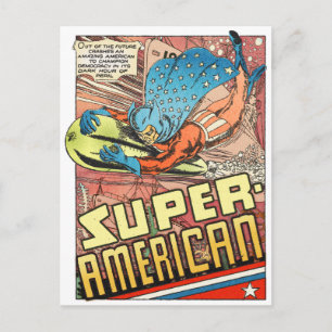 SUPER AMERIKANER HELD DER PULP-COMICS DER 1940ER J POSTKARTE