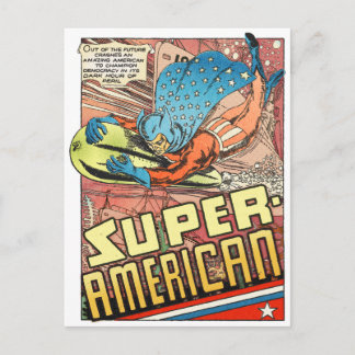 SUPER AMERIKANER HELD DER PULP-COMICS DER 1940ER J POSTKARTE