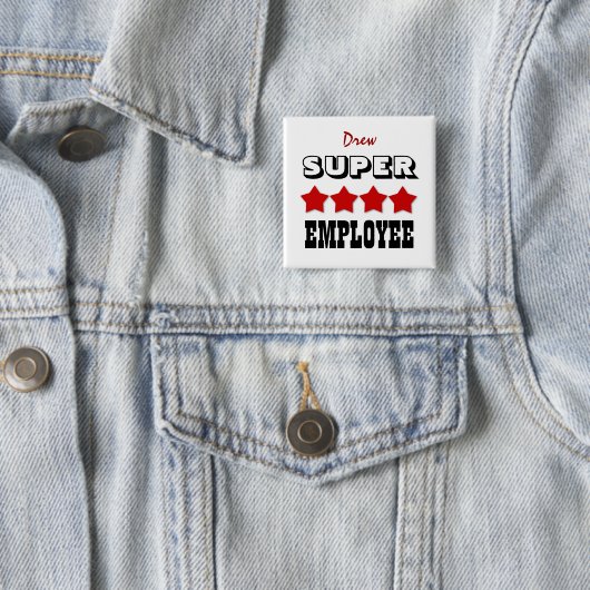 Super-ANGESTELLTER mit Sternen ROTES V18 Button (Beispiel)