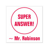 "SUPER ANTWORT!" + Tutor Name Rubber Briefmarke Permastempel (Design)