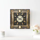 Super Art Deco Quadratische Wanduhr (Zuhause)
