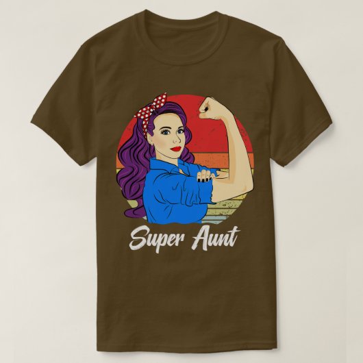 Super Aunt Funny Vintag Retro Sunset T-Shirt (Design vorne)