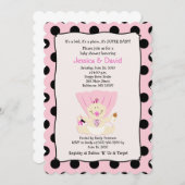 Super Baby Girl Babydusche Einladung Scalloped (Vorne/Hinten)