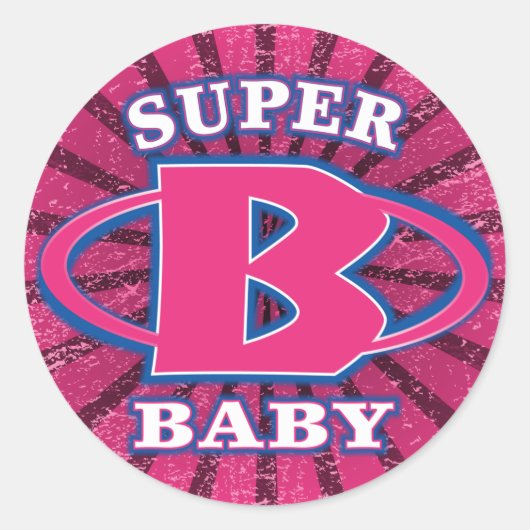 Super Baby Girls Round Sticker (Vorderseite)