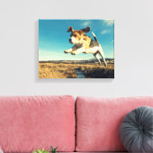 Super Beagle Dog - Premium Wrapped Canvas Leinwanddruck (Insitu (Wohnzimmer))
