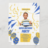 Super Birthday Party Foto Einladung (Vorne/Hinten)