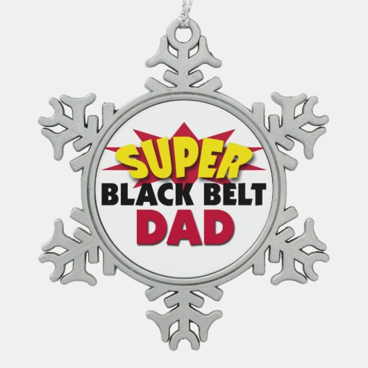 Super Black Belt Vater Schneeflocken Zinn-Ornament (Vorderseite)