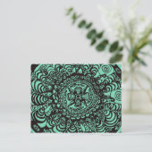 Super Black und Green Aztec Mandala Postkarte (Stehend Vorderseite)