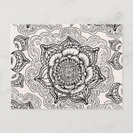 Super Black und White Mandala Muster Postkarte